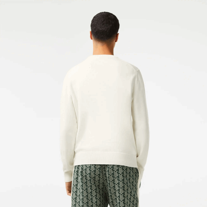 blanc vert x0n V6HV501 Hommes Lacoste pull en jersey à col rond
