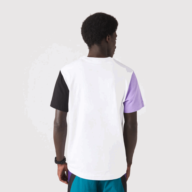 blanc violet noir uwx V6HV813 Hommes Lacoste t-shirt coupe classique en jersey de coton color block
