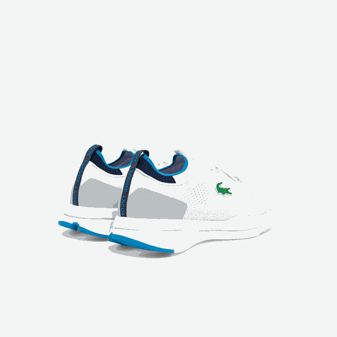 blanc/bleu 080 V6HV1863 Hommes Lacoste baskets run spin en textile