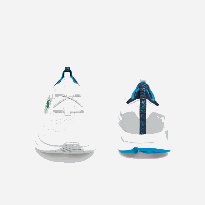 blanc/bleu 080 V6HV1863 Hommes Lacoste baskets run spin en textile