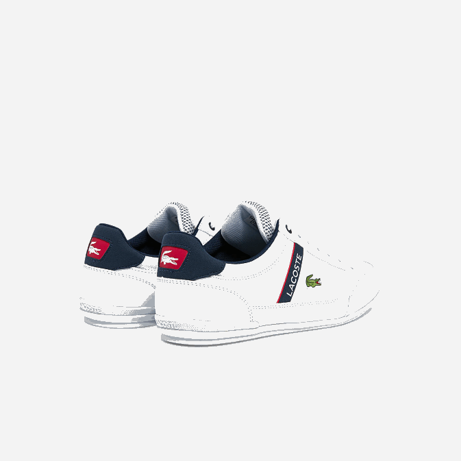 blanc/marine  rouge 407 V6HV1791 Hommes Lacoste baskets chaymon en textile et synthétique