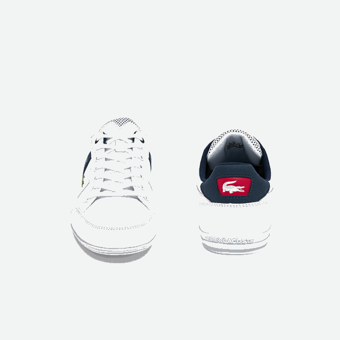 blanc/marine  rouge 407 V6HV1791 Hommes Lacoste baskets chaymon en textile et synthétique