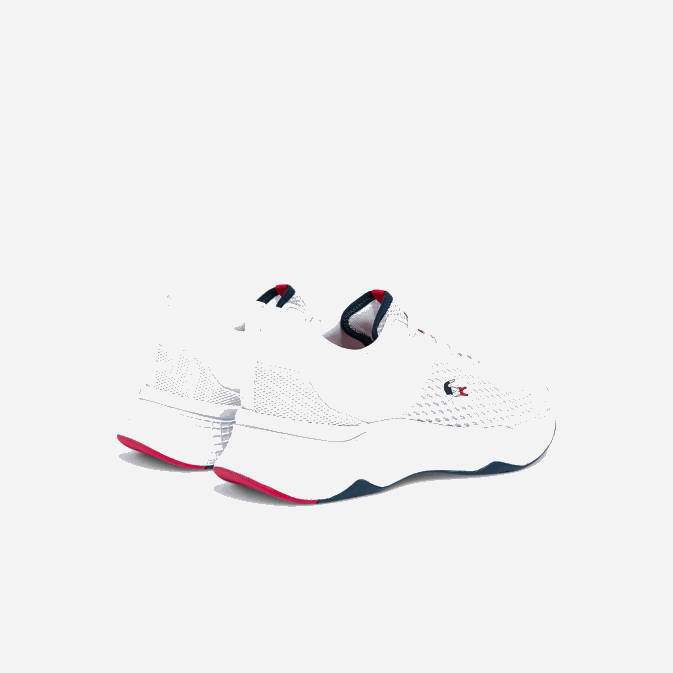 blanc/marine  rouge 407 V6HV1861 Hommes Lacoste baskets en textile texturé court drive