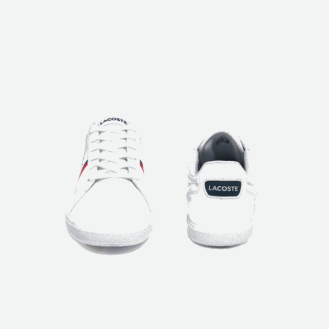 blanc/marine  rouge 407 V6HV1876 Hommes Lacoste baskets en cuir et synthétique europa tricolore
