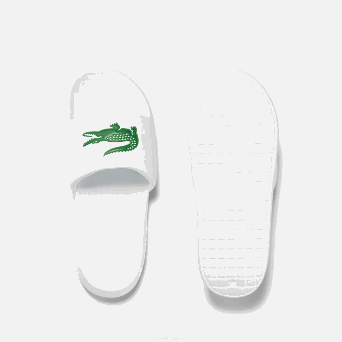 blanc/vert 082 V6HV1728 Hommes Lacoste claquettes synthétiques croco 10