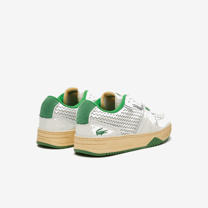 blanc/vert 082 V6HV1745 Hommes Lacoste baskets pop à talon en cuir l001