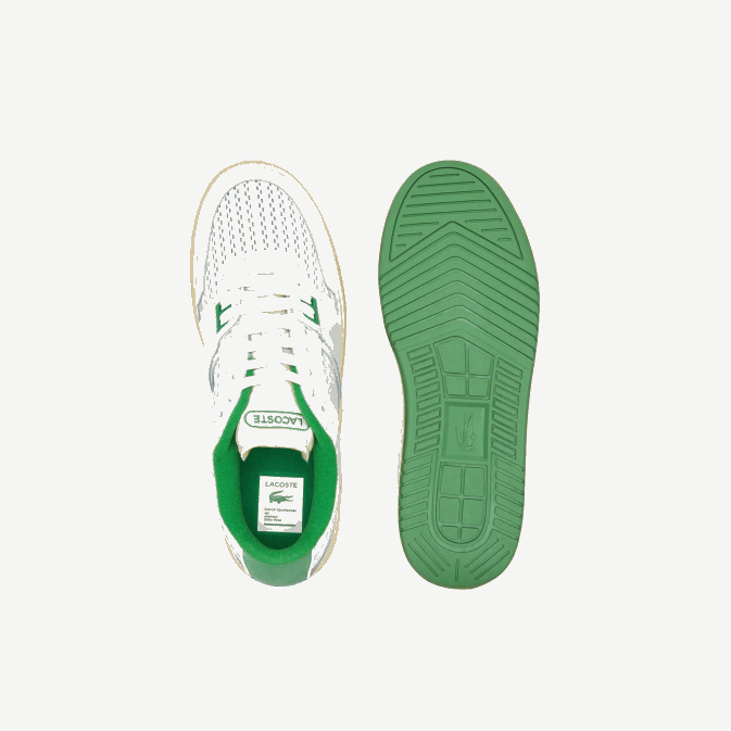 blanc/vert 082 V6HV1745 Hommes Lacoste baskets pop à talon en cuir l001
