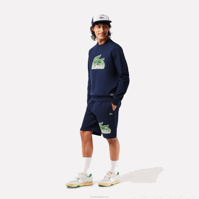 blanc/vert 082 V6HV1745 Hommes Lacoste baskets pop à talon en cuir l001