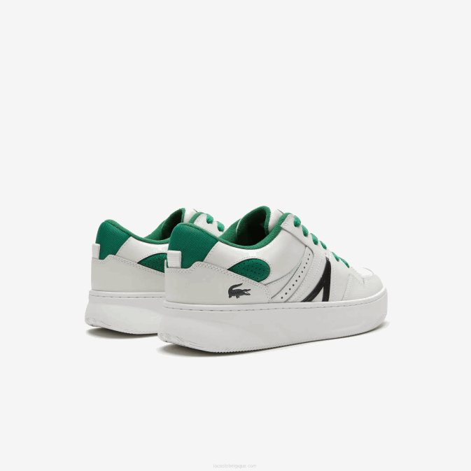 blanc/vert 082 V6HV1818 Hommes Lacoste baskets l005 en cuir