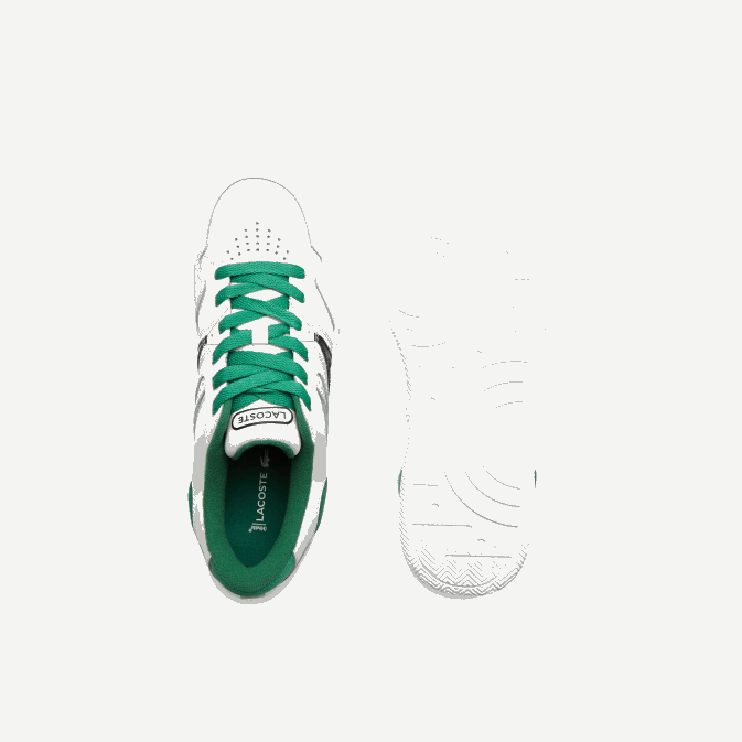 blanc/vert 082 V6HV1818 Hommes Lacoste baskets l005 en cuir