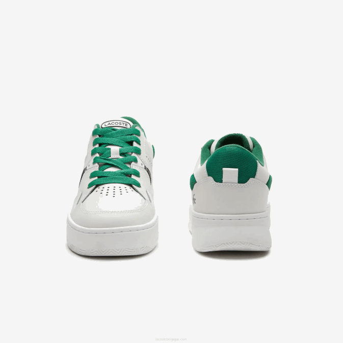 blanc/vert 082 V6HV1818 Hommes Lacoste baskets l005 en cuir