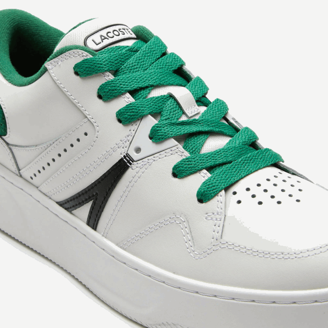 blanc/vert 082 V6HV1818 Hommes Lacoste baskets l005 en cuir