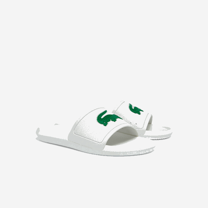 blanc/vert 082 V6HV1819 Hommes Lacoste toboggans synthétiques déperlants croco
