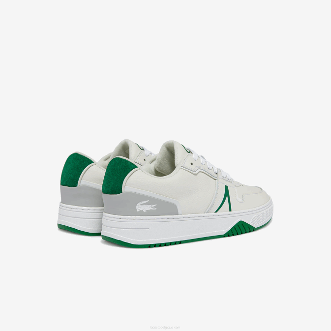 blanc/vert 082 V6HV1840 Hommes Lacoste baskets en cuir l001