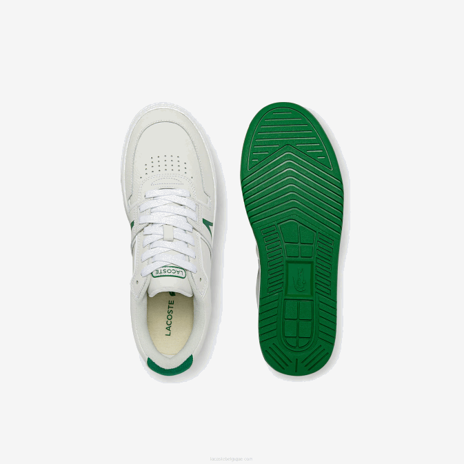 blanc/vert 082 V6HV1840 Hommes Lacoste baskets en cuir l001