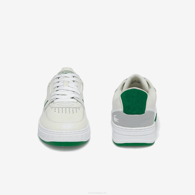 blanc/vert 082 V6HV1840 Hommes Lacoste baskets en cuir l001