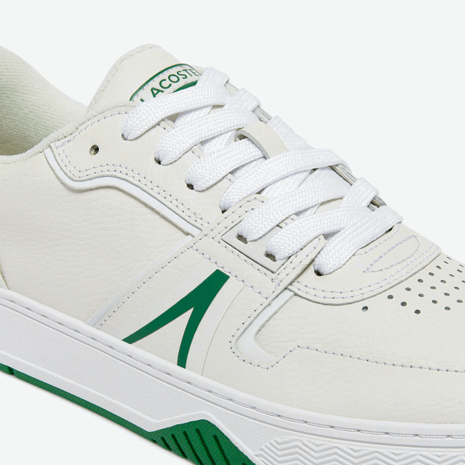 blanc/vert 082 V6HV1840 Hommes Lacoste baskets en cuir l001