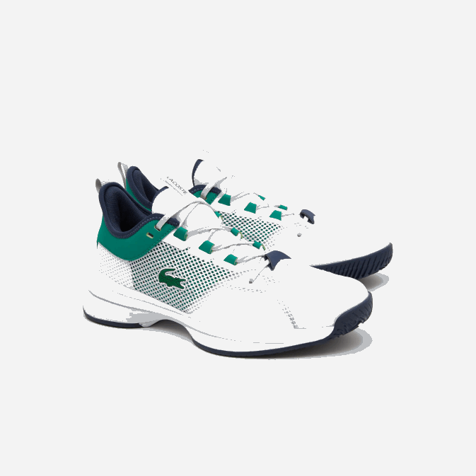 blanc/vert 082 V6HV1903 Hommes Lacoste chaussures de tennis textiles ag-lt21