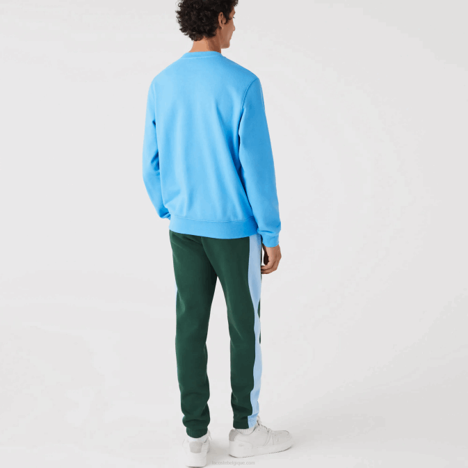 bleu 4xa V6HV1031 Hommes Lacoste sweat à col rond imprimé crocodile