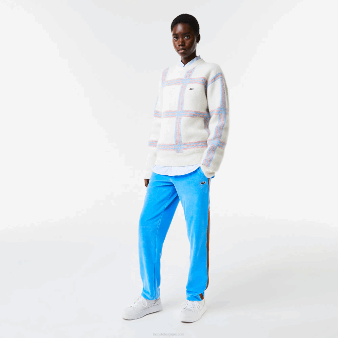 bleu 4xa V6HV1103 Hommes Lacoste pantalon de survêtement à bande contrastante
