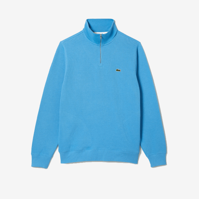 bleu 4xa V6HV1184 Hommes Lacoste sweat col montant zippé en coton