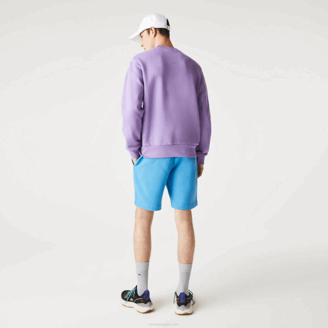 bleu 4xa V6HV1370 Hommes Lacoste short en molleton de coton bio brossé