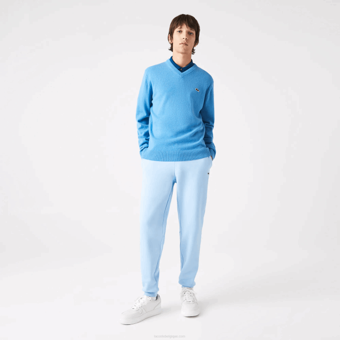 bleu 4xa V6HV1553 Hommes Lacoste pull en laine à col v