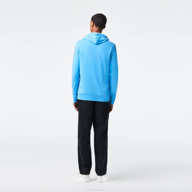bleu 4xa V6HV623 Hommes Lacoste sweat à capuche en jersey de coton