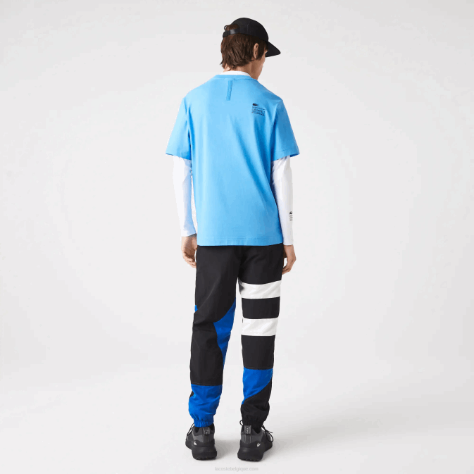 bleu 4xa V6HV663 Hommes Lacoste t-shirt imprimé à coupe décontractée