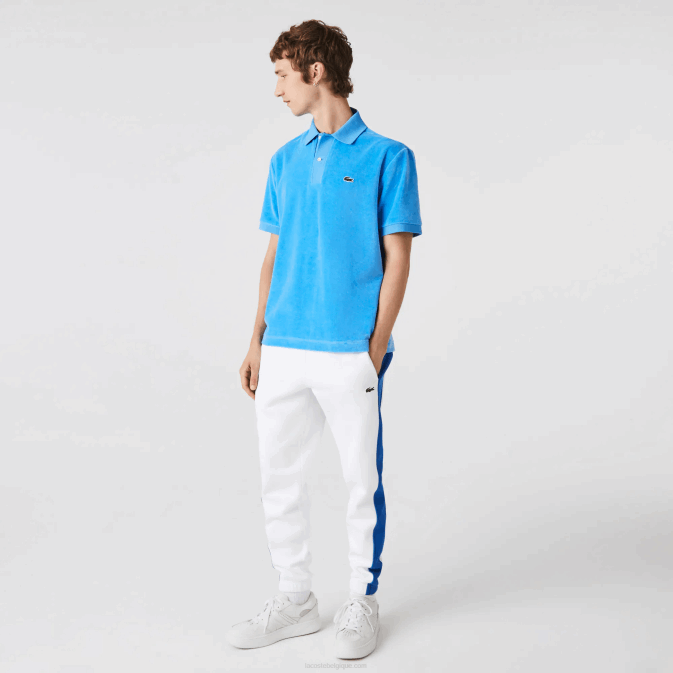 bleu 4xa V6HV738 Hommes Lacoste polo coupe classique en velours de coton