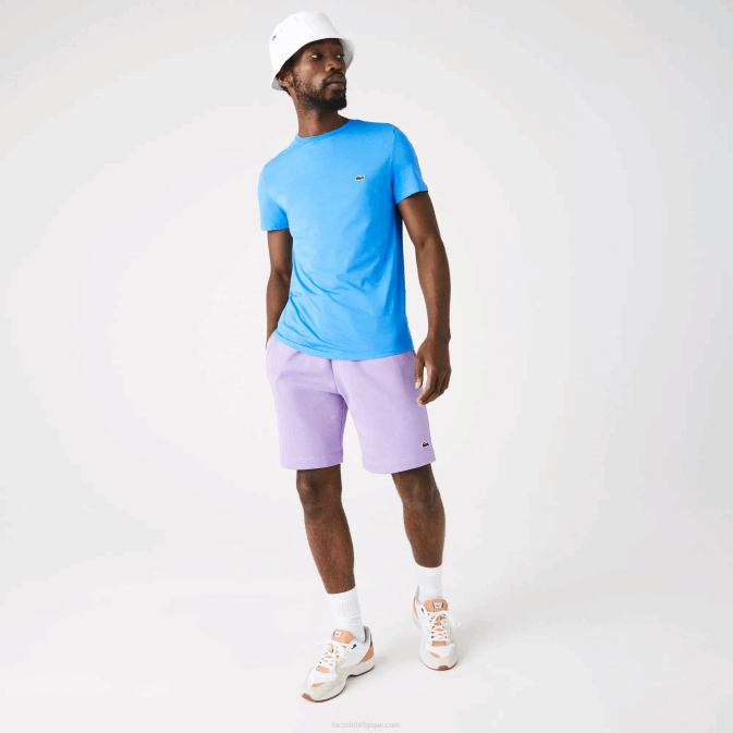 bleu 4xa V6HV767 Hommes Lacoste t-shirt en jersey de coton pima à col rond