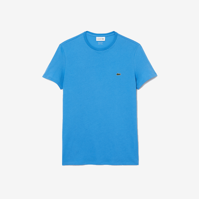 bleu 4xa V6HV767 Hommes Lacoste t-shirt en jersey de coton pima à col rond