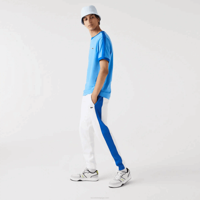 bleu 4xa V6HV856 Hommes Lacoste t-shirt coupe classique à col contrastant