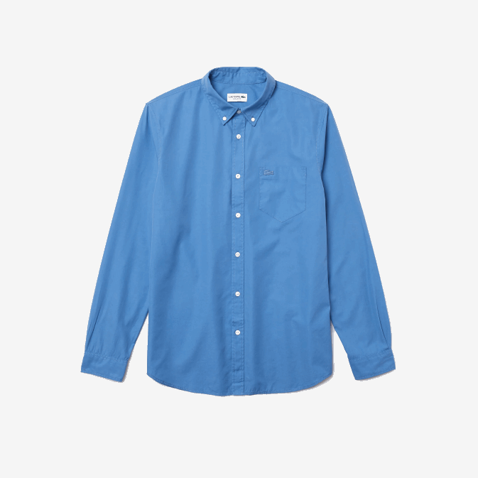 bleu 776 V6HV1652 Hommes Lacoste chemise regular fit en popeline de coton mélangé