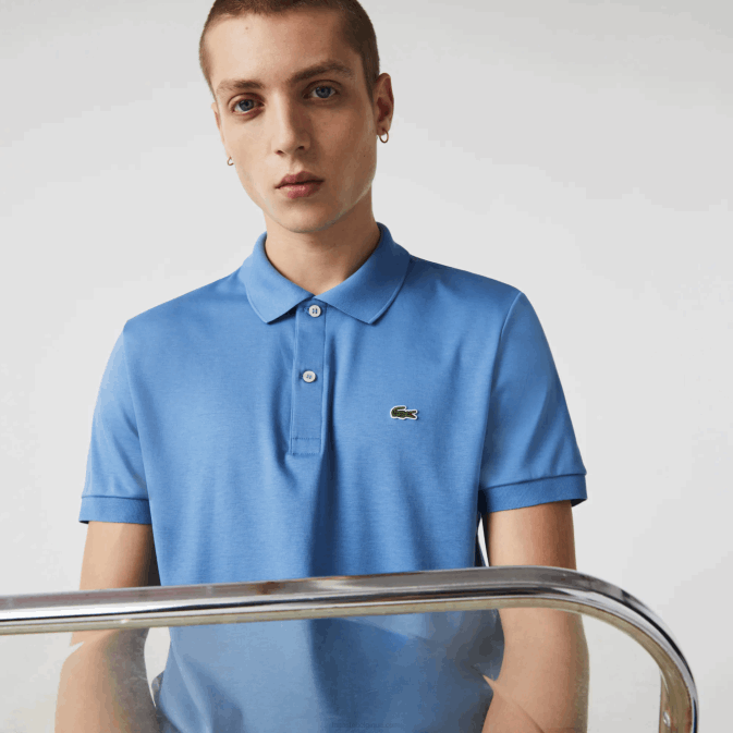 bleu 776 V6HV928 Hommes Lacoste polo coupe classique en coton pima