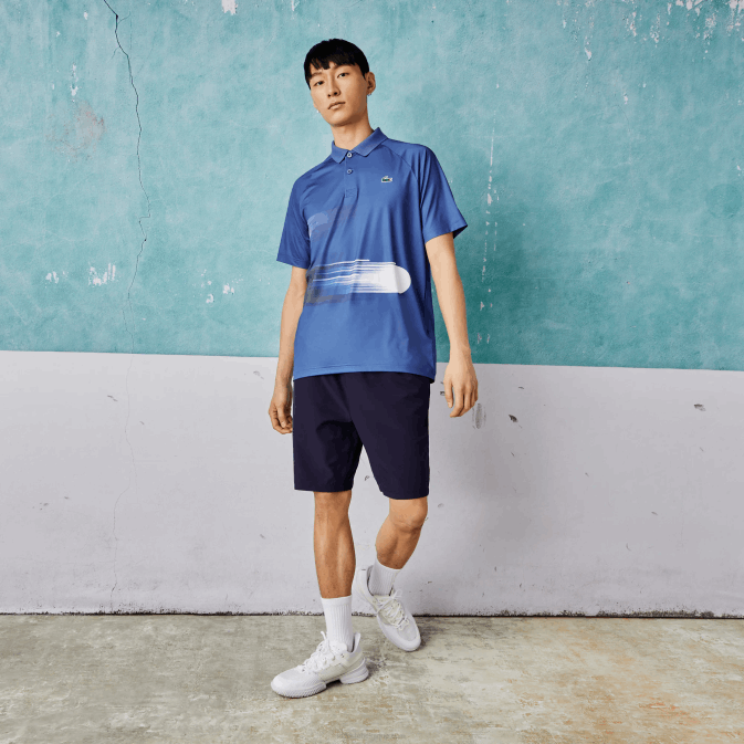 bleu 78x V6HV1532 Hommes Lacoste short stretch léger sport x novak djokovic