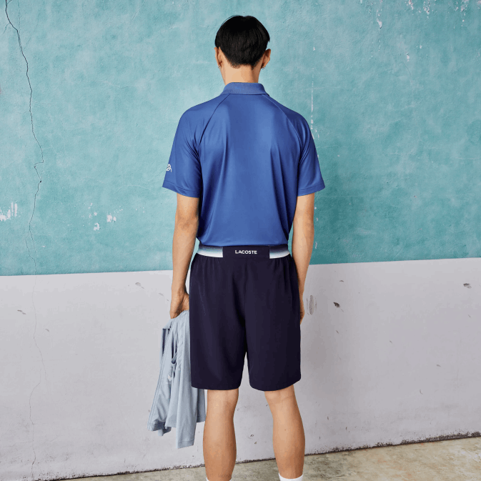 bleu 78x V6HV1532 Hommes Lacoste short stretch léger sport x novak djokovic