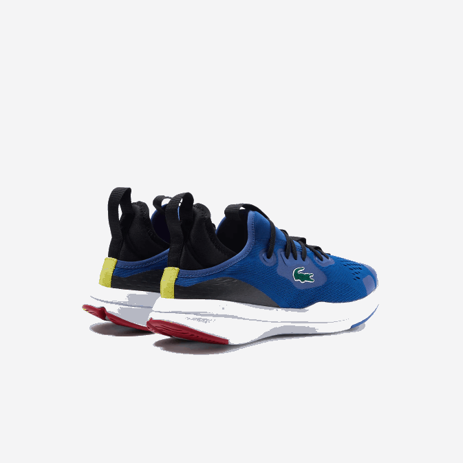 bleu blanc 221 V6HV1882 Hommes Lacoste run spin comfort baskets contrastées en textile