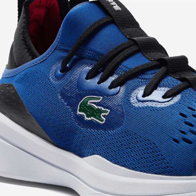 bleu blanc 221 V6HV1882 Hommes Lacoste run spin comfort baskets contrastées en textile