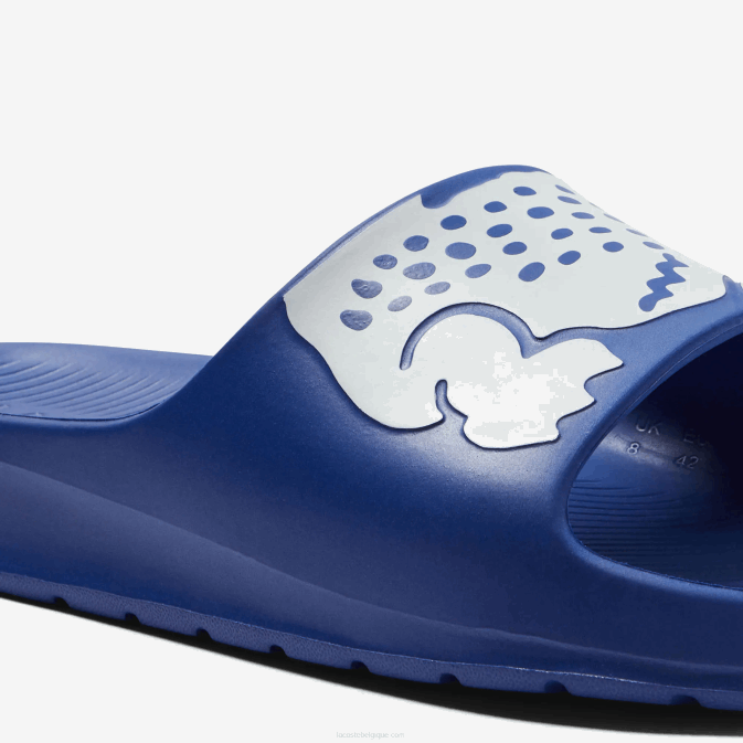 bleu blanc 221 V6HV1898 Hommes Lacoste claquettes croco 20 en synthétique à logo