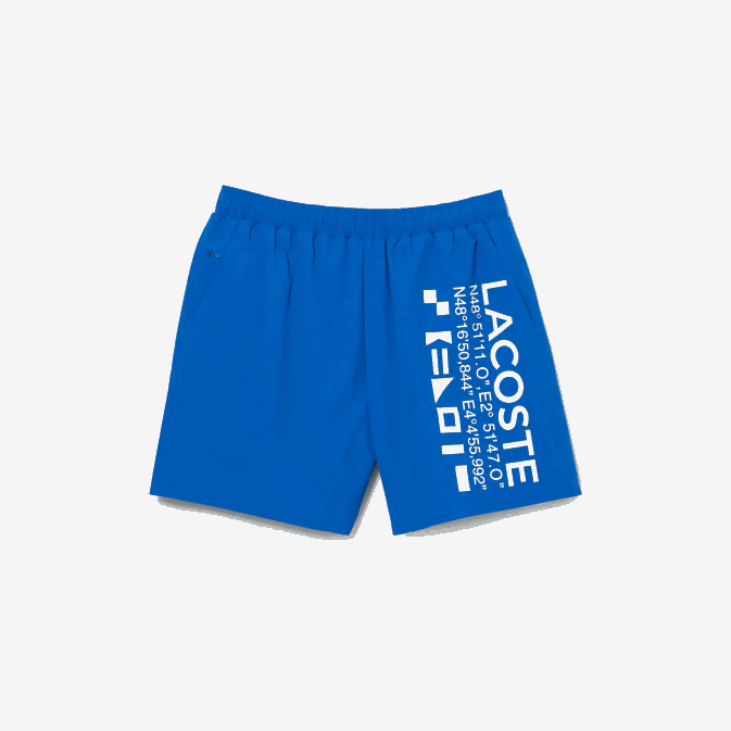 bleu blanc 7lc V6HV1661 Hommes Lacoste short de bain à imprimé marin