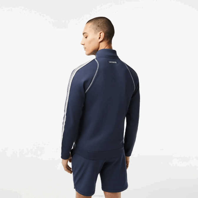 bleu blanc c9c V6HV312 Hommes Lacoste sweat zippé tennis x daniil medvedev
