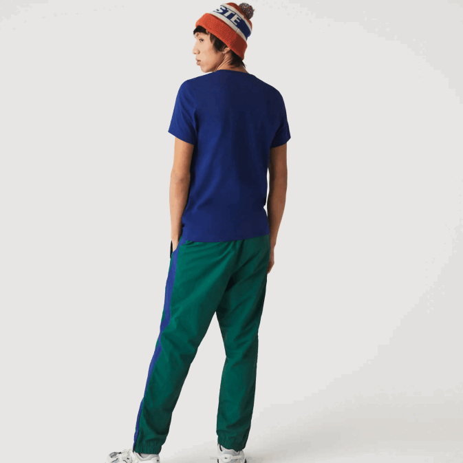 bleu blanc gtd V6HV794 Hommes Lacoste t-shirt sport respirant à col rond et imprimé tennis