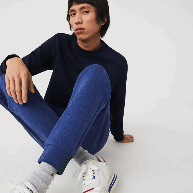 bleu chine hjd V6HV1140 Hommes Lacoste pantalon de survêtement coupe slim en coton mélangé chiné