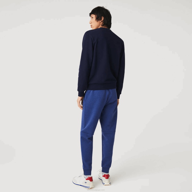 bleu chine hjd V6HV1140 Hommes Lacoste pantalon de survêtement coupe slim en coton mélangé chiné