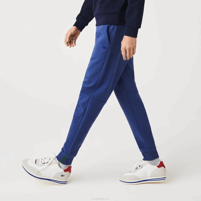 bleu chine hjd V6HV1140 Hommes Lacoste pantalon de survêtement coupe slim en coton mélangé chiné