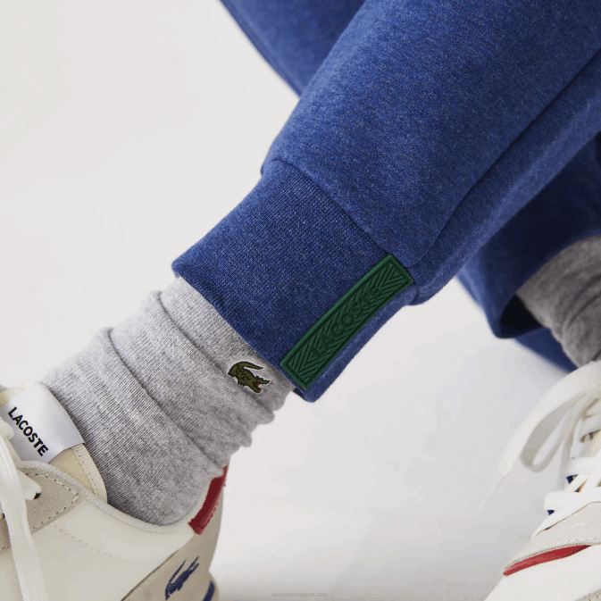 bleu chine hjd V6HV1140 Hommes Lacoste pantalon de survêtement coupe slim en coton mélangé chiné