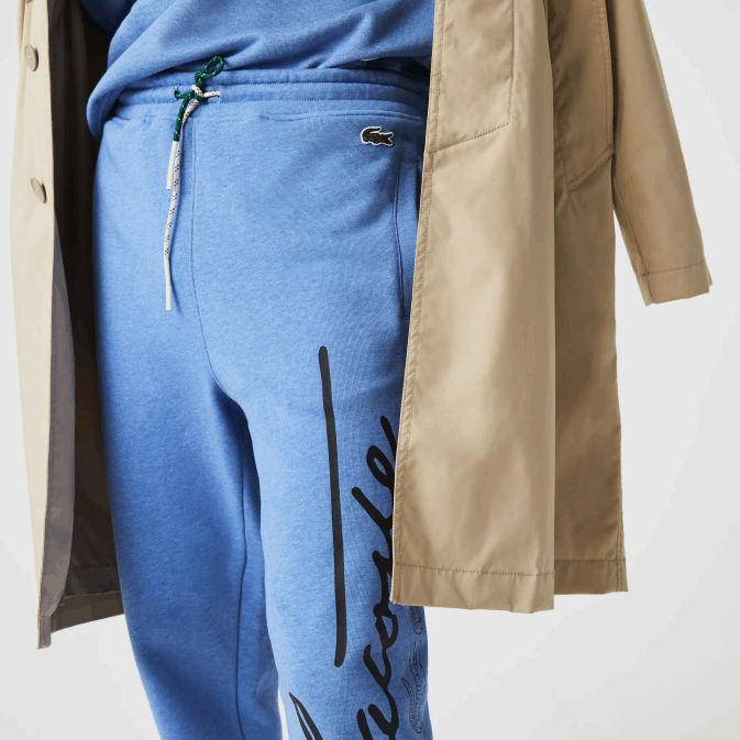 bleu chiné hg3 V6HV1067 Hommes Lacoste pantalon de jogging en molleton de coton imprimé signature et crocodile