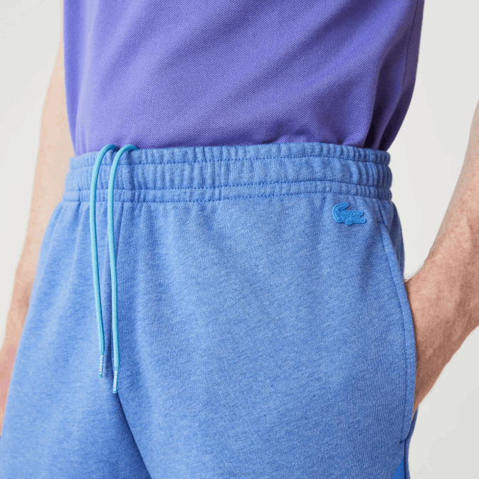bleu chiné hg3 V6HV1419 Hommes Lacoste short oversize en molleton de coton bio imprimé crocodile