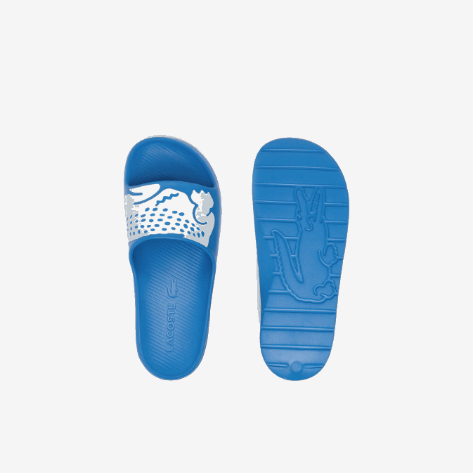 bleu clair blanc 2k7 V6HV1897 Hommes Lacoste claquettes croco 20 en synthétique à logo